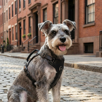 CANAGAN No Pull Dog Harness for Medium Dogs – Leather Look, Dual Leash Clips & Handle, Adjustable Comfortable Vest for Walking & Training – Black, M